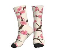 Cherry Blossom Tree Chaussettes de sport respirantes pour homme et femme avec soutien de la voûte plantaire rembourré antidérapant EU 36-48, 1, Taille unique
