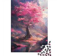 Cherry Blossom Tree Puzzle 1000 Pièces Cadeau Unique Stream Défi Jouet À De Qualité Supérieure Peinture Art pour Adultes Et Enfants À Partir De 12 Ans 1000pcs (75x50cm)