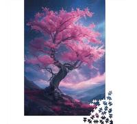 Cherry Blossom Tree Puzzles 1000 Pièces Cadeau Unique Mountainou Challenge Toy À De Qualité Supérieure Peinture Art pour Adultes Et Enfants 1000pcs (75x50cm)