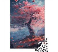 Cherry Blossom Tree Puzzles 1000 Pièces Cadeau Unique Mountainou Challenge Toy À De Qualité Supérieure Peinture Art pour Adultes Enfants 1000pcs (75x50cm)