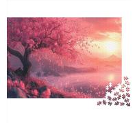 Cherry Blossom Tree Silhouette Puzzle 1000 Pieces Impossible Puzzle Jeu D'adresse pour Toute La Famille Apour Adultes Et Enfants À Partir De 12 Ans 1000pcs (75x50cm)