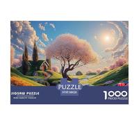Cherry Blossom Trees 1000 Pièces Carton Premium Coffret De Puzzles Blossom Valley Anti-Stress Défi Unique Puzzles As Birthday Gifts 38x26cm/1000pcs