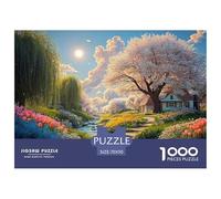 Cherry Blossom Trees 1000 Pièces Carton Premium Lot de Puzzles Blossom Valley Anti-Stress Jeu Familial Puzzles pour Adultes Et Enfants 70x50cm/1000pcs