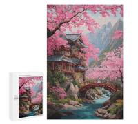 Cherry Blossom Valley Landscape Puzzle 1000 Pièces Educa Jouet en Bois Cadeau Unique Décoration Intérieure Jeu Éducatif Challenge Toy Adultes Et Enfants À Partir De 14 Ans 1000 PCS