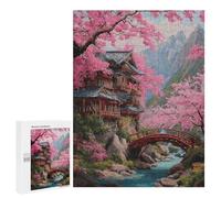 Cherry Blossom Valley Landscape Puzzle 1000 Pièces Educa Jouet en Bois Cadeau Unique Décoration Intérieure Jeu Éducatif Challenge Toy Adultes Et Enfants À Partir De 14 Ans 500 PCS