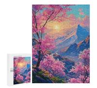 Cherry Blossom Valley Sunset Puzzle 1000 Pièces Educa Jouet en Bois Cadeau Unique Décoration Intérieure Jeu Éducatif Challenge Toy Adultes Et Enfants À Partir De 14 Ans 500 PCS
