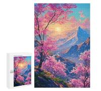 Cherry Blossom Valley Sunset Puzzle 1000 Pièces Educa Jouet en Bois Cadeau Unique Décoration Intérieure Jeu Éducatif Challenge Toy Adultes Et Enfants À Partir De 14 Ans 1000 PCS