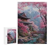 Cherry Blossom Zen Garden Puzzle 1000 Pièces Educa Jouet en Bois Cadeau Unique Décoration Intérieure Jeu Éducatif Challenge Toy Adultes Et Enfants À Partir De 14 Ans 300 PCS