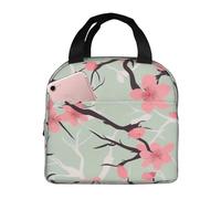 Cherry Blossom4 Sac à déjeuner isotherme portable avec doublure en feuille d'aluminium, grand refroidisseur thermique en tissu Oxford