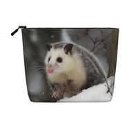 Cherry Blossom4 Trousse de toilette pour femme avec fermeture éclair, Opossum in Snow, Taille unique