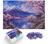 Cherry Blossoms and Snowy Mountains Painting Puzzle, 1000 pièces | Pour le temps libre à la maison : ce puzzle adulte 1000 pièces s'intègre à une routine de puzzle régulière.