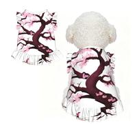Cherry Blossoms Tree XL Vêtements pour petits chiens - Tenue d'été mignonne pour chiot, vêtements doux et respirants pour chat