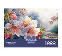 Cherry Blossoms with Water Droplets Dimond 1000 Pcs Carton Extra-épais Lot de Puzzles Cherry Blossoms Stimulant Et Éducatif Jeu Créatif Puzzles As Birthday Gifts 70x50cm/1000pcs