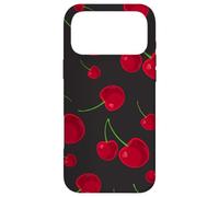 Cherry Cherries Pattern on Black Background Cute for Girls Coque pour iPhone 17 Pro Max