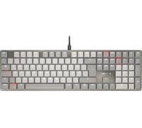 CHERRY KC 500 MX LP, Clavier Mécanique Profil Bas, Disposition Allemande (QWERTZ), Filaire (USB-A), Rétroéclairage Blanc, Interrupteurs MX LP 2.0 Ivory, Gris