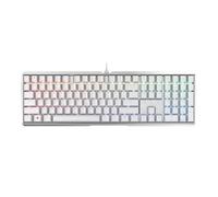 Cherry Clavier de jeu mécanique filaire MX 3.0 S. Boîtier en aluminium conçu pour les joueurs avec commutateurs rouges MX. Écran couleur rétroéclairé RVB de plus de 16 m de couleurs. Par The Makers of MX. Taille complète. Blanc pur.