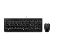 CHERRY DC 2000, ensemble clavier et souris filaire, Disposition espagnole (QWERTY), Plug & Play via 1 port USB, Design plat, Souris symétrique, Noir