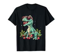 Cherry Dinosaur Fruit T-Rex Lovers Animal Art Cerise Fruit T-Shirt