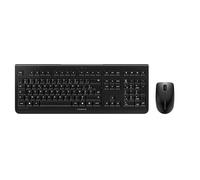 CHERRY DW 3000, ensemble clavier et souris sans fil, Disposition belge (AZERTY), Connexion radio 2,4 GHz, Design plat, Touches silencieuses, Souris symétrique, Noir