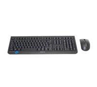 CHERRY DW 3000, Ensemble Clavier et Souris sans Fil, Disposition Belge (AZERTY), Connexion Radio 2,4 GHz, Design Plat, Touches silencieuses, Souris symétrique, Noir