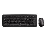 CHERRY DW 5100, Ensemble Clavier et Souris Sans Fil, Disposition Suisse (QWERTZ), Radio 2,4 GHz, Plug & Play, Souris Ergonomique pour Droitiers, Piles, Noir