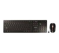 CHERRY DW 9000 SLIM - Ensemble clavier et souris - sans fil - 2.4 GHz, Bluetooth 4.0 - US avec le symbole de l'euro - noir, bronze Noir G