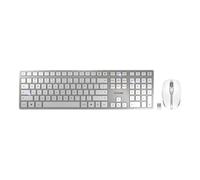 CHERRY DW 9100 SLIM - Ensemble clavier et souris - sans fil - 2.4 GHz, Bluetooth 4.0 - US avec le symbole de l'euro - blanc, argent