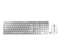 CHERRY DW 9100 SLIM - Ensemble clavier et souris - sans fil - 2.4 GHz, Bluetooth 4.2 - AZERTY - Français - blanc, argent G