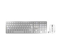 CHERRY DW 9100 SLIM - Ensemble clavier et souris - sans fil - 2.4 GHz, Bluetooth 4.2 - AZERTY - Français - blanc, argent