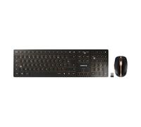 CHERRY Clavier DW 9100 SLIM universel avec souris – RF sans fil + Bluetooth – AZERTY Français Noir