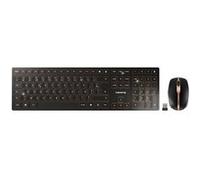 CHERRY DW 9100 SLIM - Ensemble clavier et souris - sans fil - 2.4 GHz, Bluetooth 4.2 - Français - noir/bronze G
