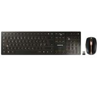 CHERRY DW 9100 SLIM - Ensemble clavier et souris - sans fil - 2,4 GHz, Bluetooth 4.2 - pan-nordique - noir/bronze