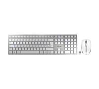 CHERRY DW 9100 SLIM - Ensemble clavier et souris - sans fil - 2.4 GHz, Bluetooth 4.2 - QWERTY - R.-U. - blanc, argent