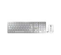 CHERRY DW 9100 SLIM - Ensemble clavier et souris - sans fil - 2.4 GHz, Bluetooth 4.2 - QWERTY - R.-U. - blanc, argent