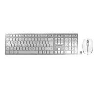 CHERRY DW 9100 SLIM - Ensemble clavier et souris - sans fil - 2.4 GHz, Bluetooth 4.2 - Tchèque/Slovaque - blanc/argent G