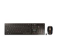 CHERRY DW 9100 Slim, Ensemble Clavier et Souris sans Fil, Disposition EU (QWERTY), Bluetooth et Radio 2,4 GHz, Touches silencieuses, Rechargeable, Noir Bronze