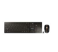 CHERRY DW 9100 Slim, Ensemble Clavier et Souris sans Fil, Disposition Italienne (QWERTY), Bluetooth et Radio 2,4 GHz, Touches silencieuses, Rechargeable, Noir Bronze
