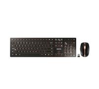 CHERRY DW 9100 SLIM, ensemble clavier et souris sans fil, Disposition US (QWERTY), Bluetooth et radio 2,4 GHz, Touches silencieuses, Rechargeable, Noir bronze