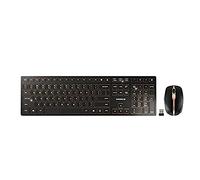 CHERRY DW 9100 SLIM, ensemble clavier et souris sans fil, Disposition US (QWERTY), Bluetooth et radio 2,4 GHz, Touches silencieuses, Rechargeable, Noir bronze