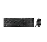 CHERRY DW 9500 SLIM, Ensemble Clavier et Souris Sans Fil, Disposition allemande (QWERTZ), Bluetooth ou Radio 2,4 GHz, Souris Ergonomique pour Droitiers, Gris anthracite