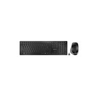 CHERRY DW 9500 SLIM - Ensemble Clavier AZERTY Français & Souris, RF sans fil + Bluetooth, 3000 DPI, Portée 10m, Batterie intégrée 650mAh