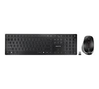 CHERRY DW 9500 SLIM - Ensemble clavier et souris - sans fil - 2.4 GHz, Bluetooth 4.0 - AZERTY - Belge - commutateur : CHERRY SX - gris, noir - emballage sans plastique
