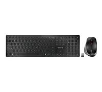 CHERRY DW 9500 Slim, Ensemble Clavier et Souris sans Fil, Disposition Belge (AZERTY), Bluetooth ou Radio 2,4 GHz, Souris Ergonomique pour Droitiers, Gris Anthracite