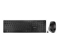 CHERRY DW 9500 SLIM - Ensemble clavier et souris - sans fil - 2.4 GHz, Bluetooth 4.0 - QWERTY - R.-U. - commutateur : CHERRY SX - gris, noir - emballage sans plastique G