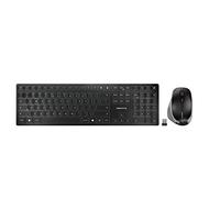 CHERRY DW 9500 Slim, Ensemble Clavier et Souris sans Fil, Disposition espagnole (QWERTY), Bluetooth ou Radio 2,4 GHz, Souris Ergonomique pour Droitiers, Gris Anthracite