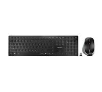 CHERRY DW 9500 Slim, Ensemble Clavier et Souris sans Fil, Disposition EU (QWERTY), Bluetooth ou Radio 2,4 GHz, Souris Ergonomique pour Droitiers, Gris Anthracite
