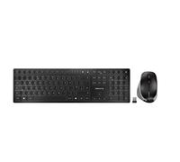 CHERRY DW 9500 Slim, Ensemble Clavier et Souris sans Fil, Disposition UK (QWERTY), Bluetooth ou Radio 2,4 GHz, Souris Ergonomique pour Droitiers, Gris Anthracite