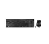 Cherry DW 9500 SLIM - Sans fil - Sans fil RF + Bluetooth - Interrupteur à ciseaux - QWERTY - Noir - Gris - Souris incluse