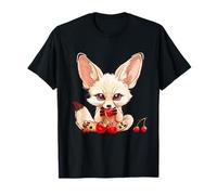 Cherry Fennec Renard imprimé animal sauvage fruits animaux amoureux des animaux T-Shirt