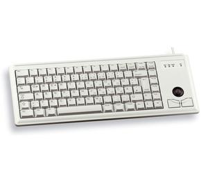 CHERRY G84-4400 TRACKBALL KEYBOARD Clavier filaire miniature, trackball, USB, gris clair, AZERTY - FR